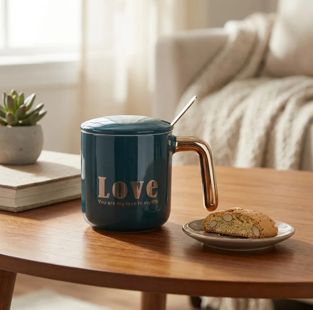ماگ طرح درب دار مدل love