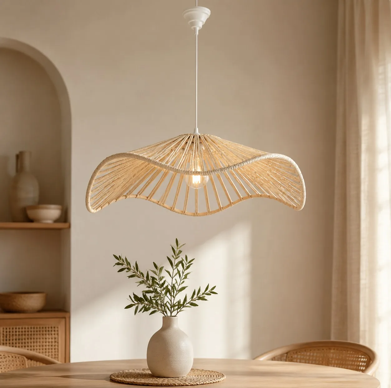 لوستر بافتنی مدل مکرومه طرح موج کد RL03