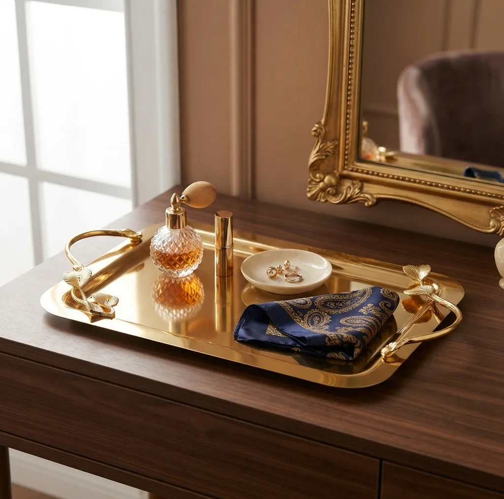 سینی دسته دار مدل 34868 سایز 42x26 سانتیمتر