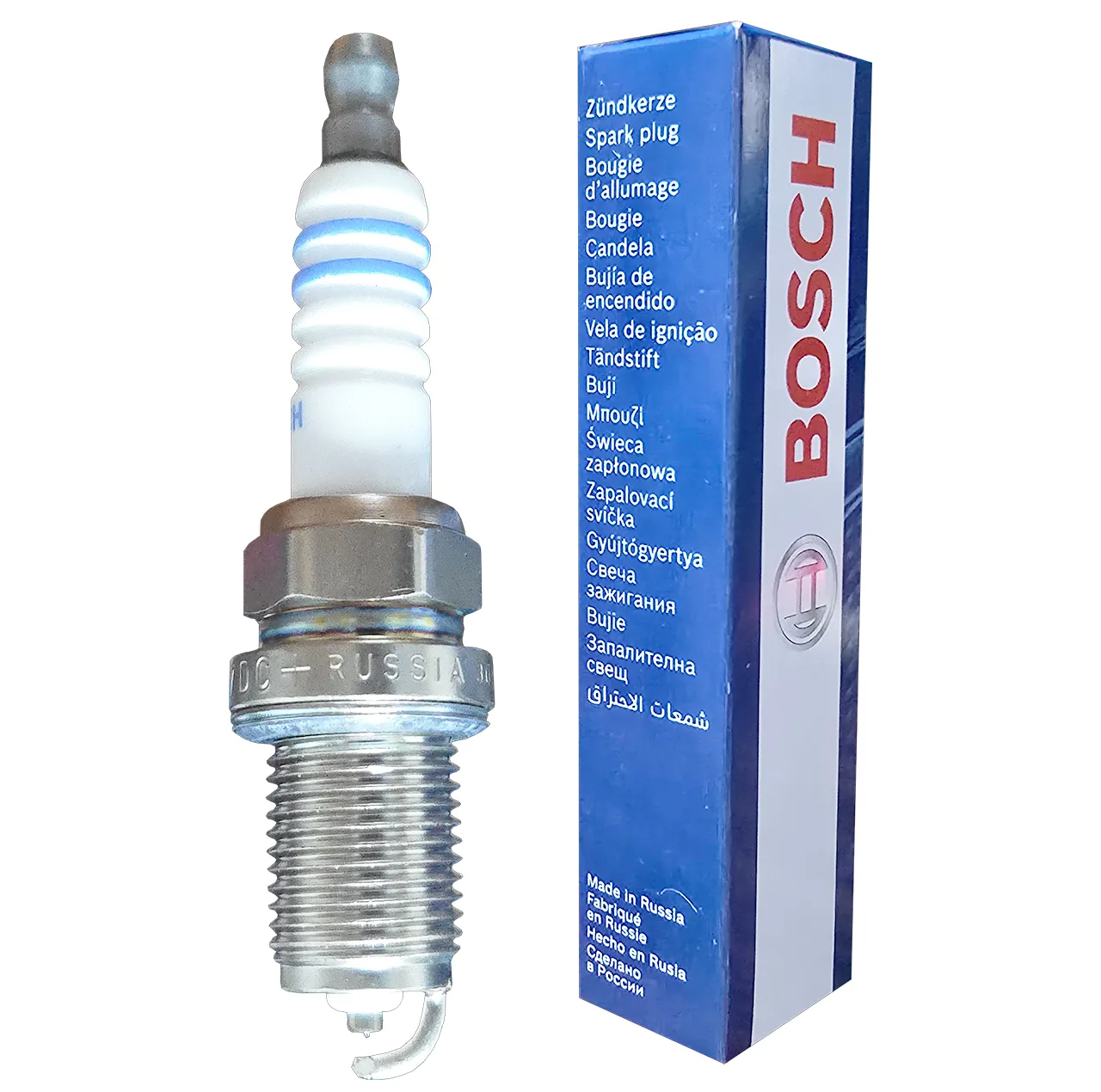 شمع خودرو بوش مدل تک پلاتین کد FR7DC +8 پایه کوتاه بسته 4 عددی