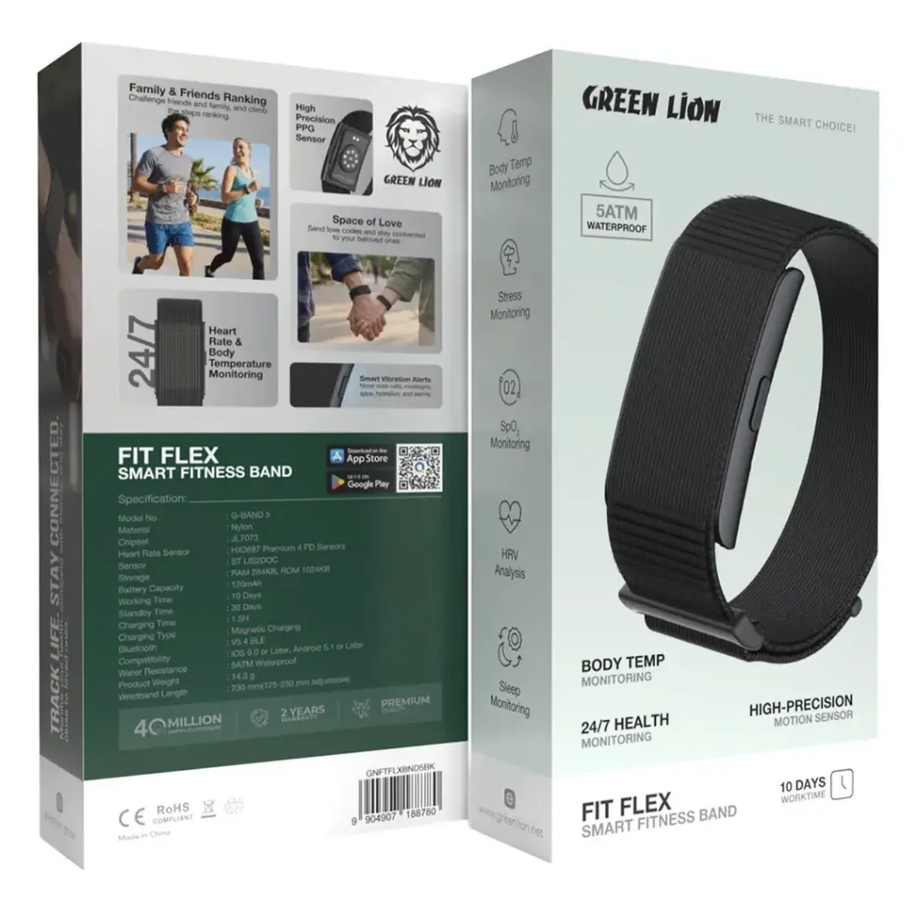 مچ بند هوشمند گرین لاین مدل Fit Flex با بند نایلونی