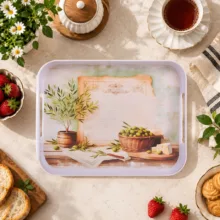 سینی دسته دار مهروز مدل 911 زیتون سایز 23×29 سانتی متر