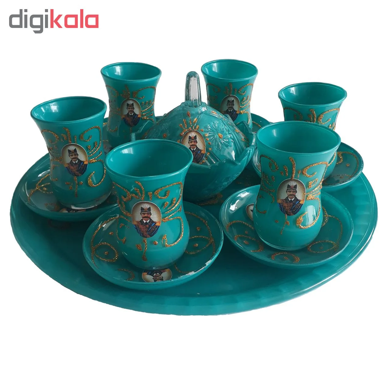 سرویس چای خوری 15 پارچه طرح شاه عباسی کد 1311