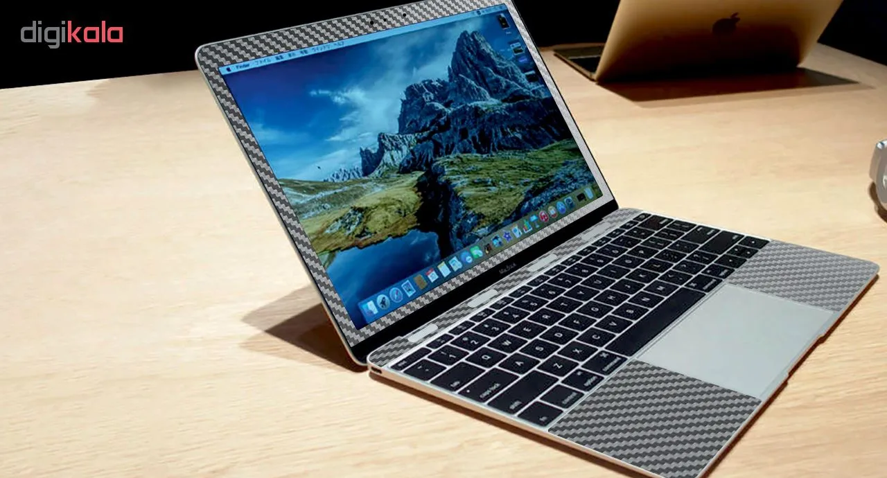 برچسب پوششی ماهوت طرح Silver Carbon مناسب برای لپ تاپ Macbook 12inch Retina
