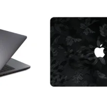 برچسب پوششی ماهوت مدل Black Wild-Flower مناسب برای لپ تاپ Macbook 12inch Retina