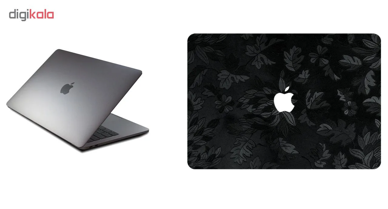 برچسب پوششی ماهوت مدل Black Wild-Flower مناسب برای لپ تاپ Macbook 12inch Retina