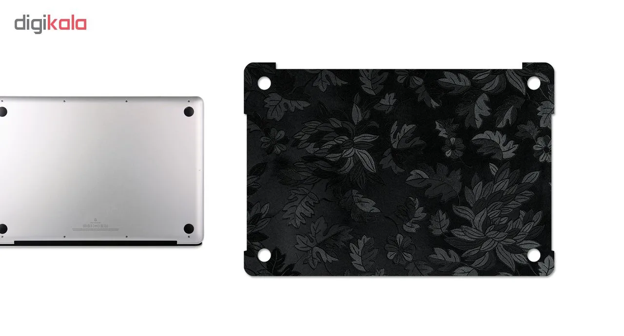 برچسب پوششی ماهوت مدل Black Wild-Flower مناسب برای لپ تاپ اپل Macbook Pro 2016 15inch Retina