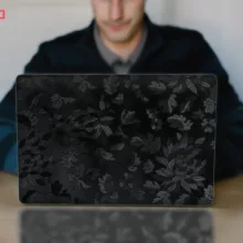 برچسب پوششی ماهوت مدل Black Wild-Flower مناسب برای لپ تاپ اپل Macbook Pro 2016 15inch Retina