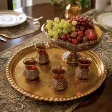 دیس مسی مدل بدون پایه تراش خورده لب شبکه
