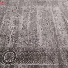 فرش ماشینی زمرد مشهد طرح پتینه کد TA100 زمینه طوسی