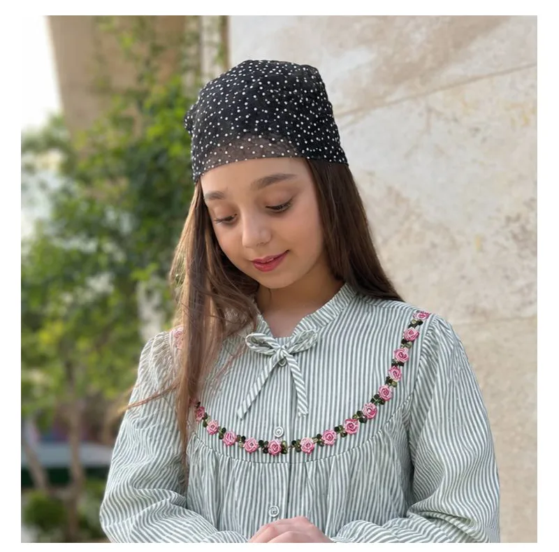 شومیز آستین بلند دخترانه نخی طرح راهراه