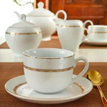 سرویس چینی 17 پارچه چای خوری چینی زرین ایران سری ایتالیا اف مدل هدیه درجه یک