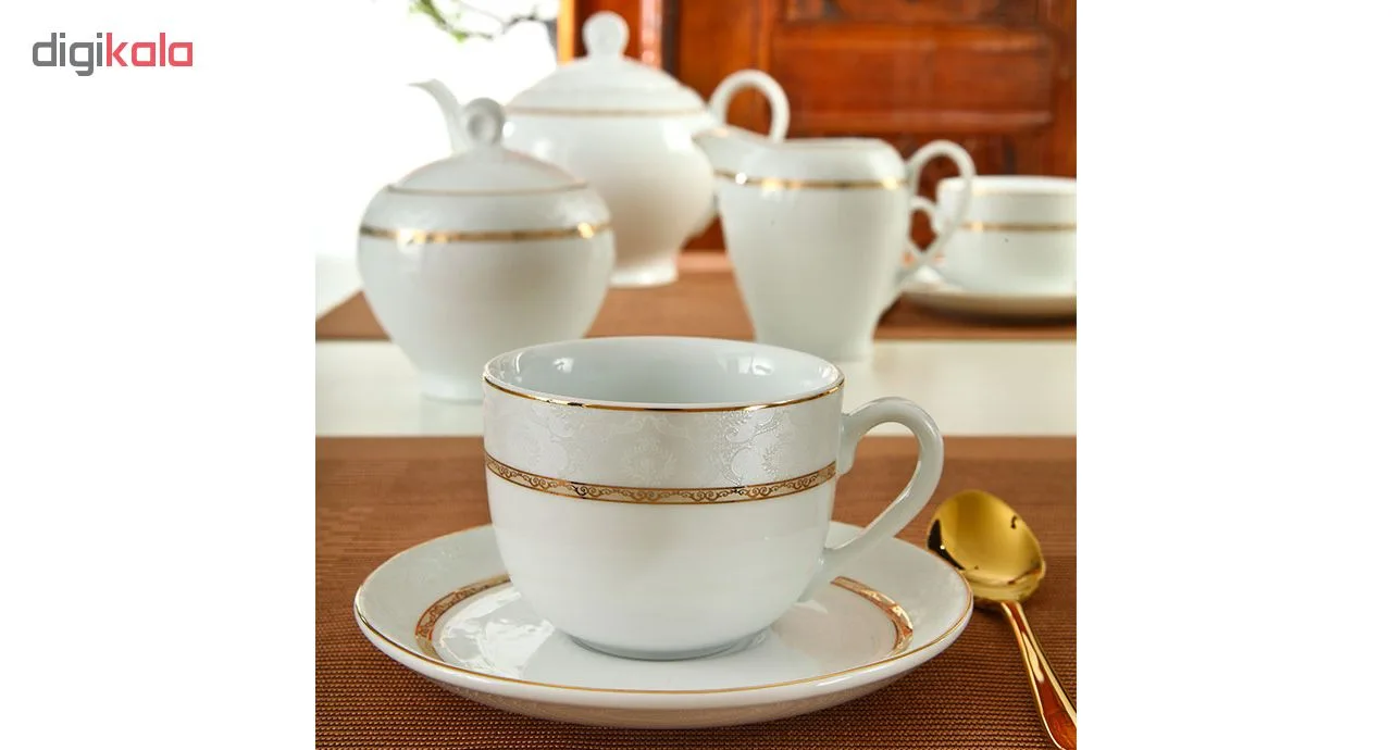 سرویس چینی 17 پارچه چای خوری چینی زرین ایران سری ایتالیا اف مدل هدیه درجه یک