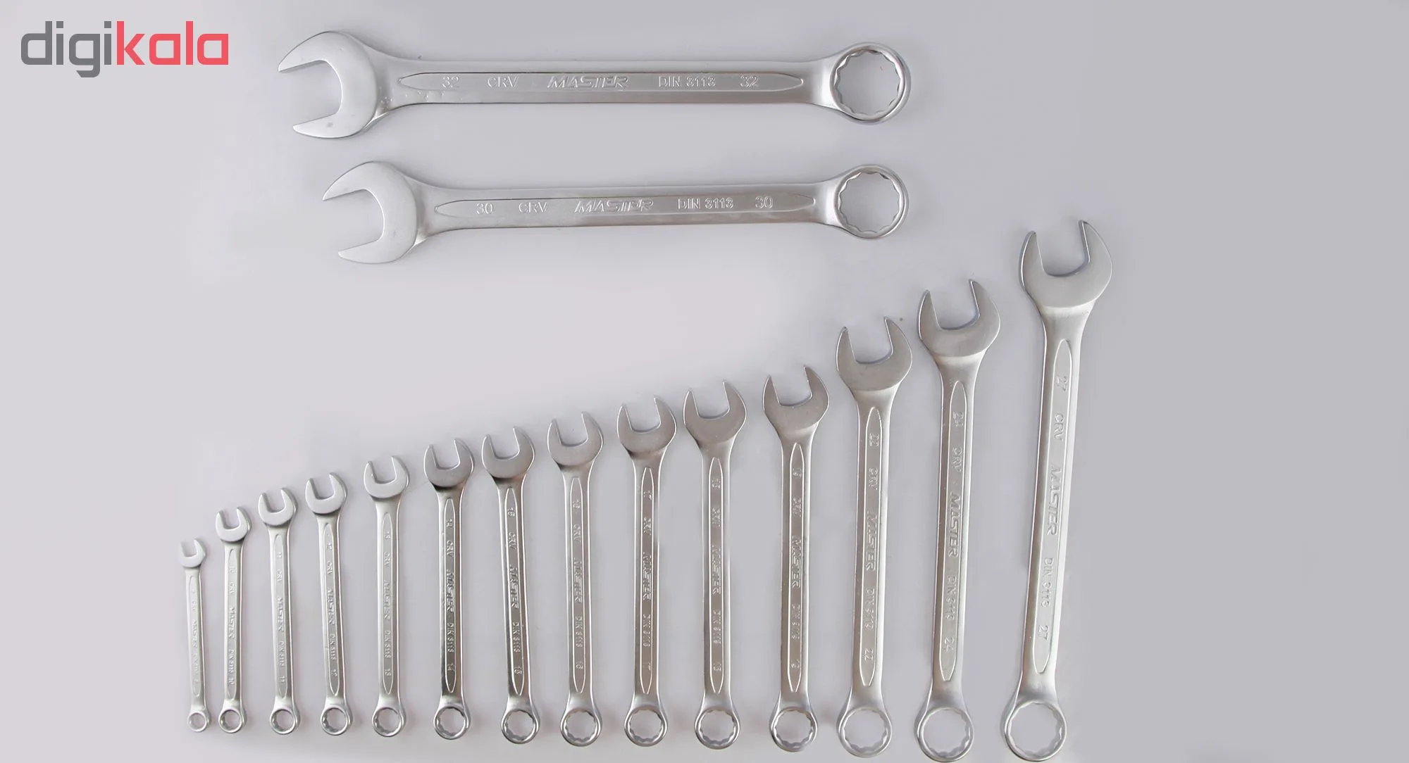 مجموعه 16 عددی آچار یکسر تخت یکسر رینگی مستر تولز مدل MT110-16