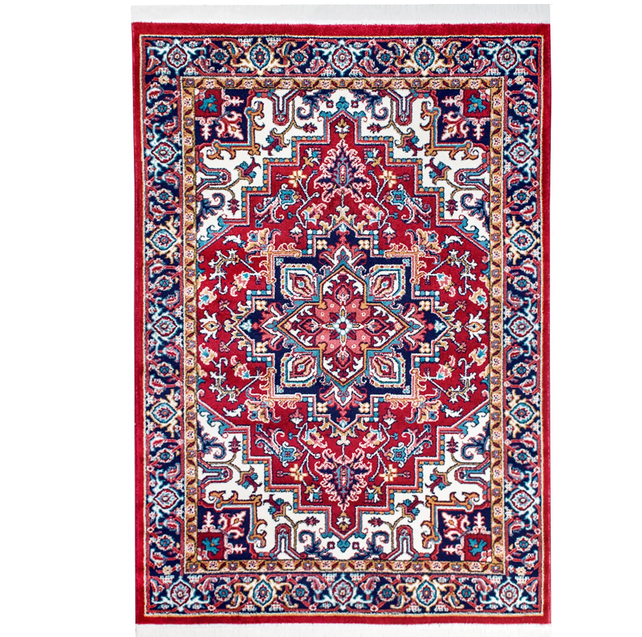 فرش ماشینی سهند طرح هریس کد P648.BJ زمینه لاکی