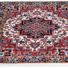 فرش ماشینی سهند طرح هریس کد P648.5J زمینه کرم