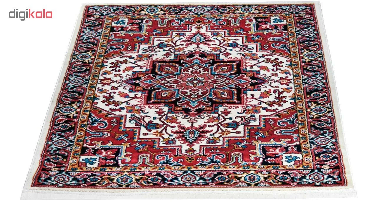 فرش ماشینی سهند طرح هریس کد P648.5J زمینه کرم