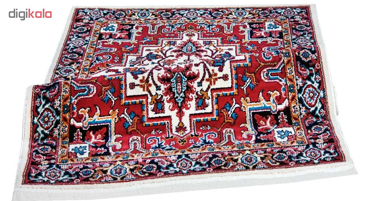 فرش ماشینی سهند طرح هریس کد P648.5J زمینه کرم