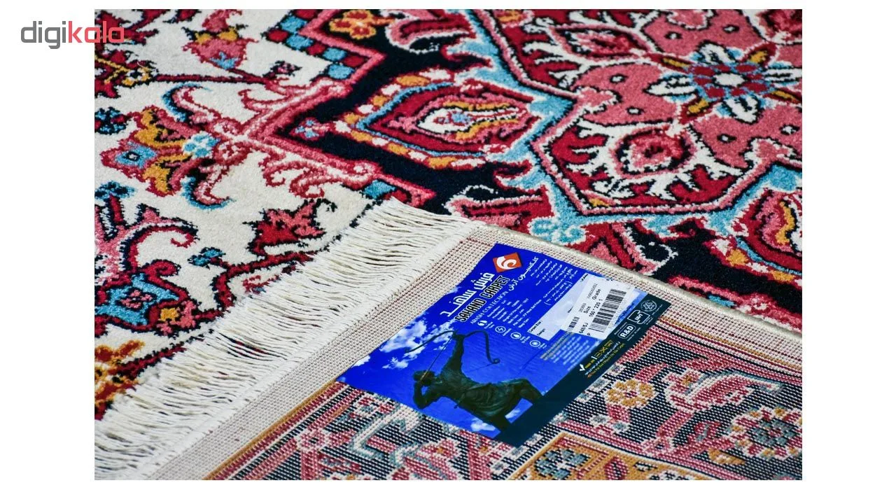 فرش ماشینی سهند طرح هریس کد P648.5J زمینه کرم