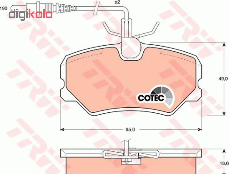 لنت ترمز جلو تی ار دبلیو مدل GDB793 مناسب برای پژو 405