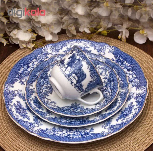 سرویس غذاخوری 102 پارچه چینی پردیس مدل الگانس طرح ویلیج 808
