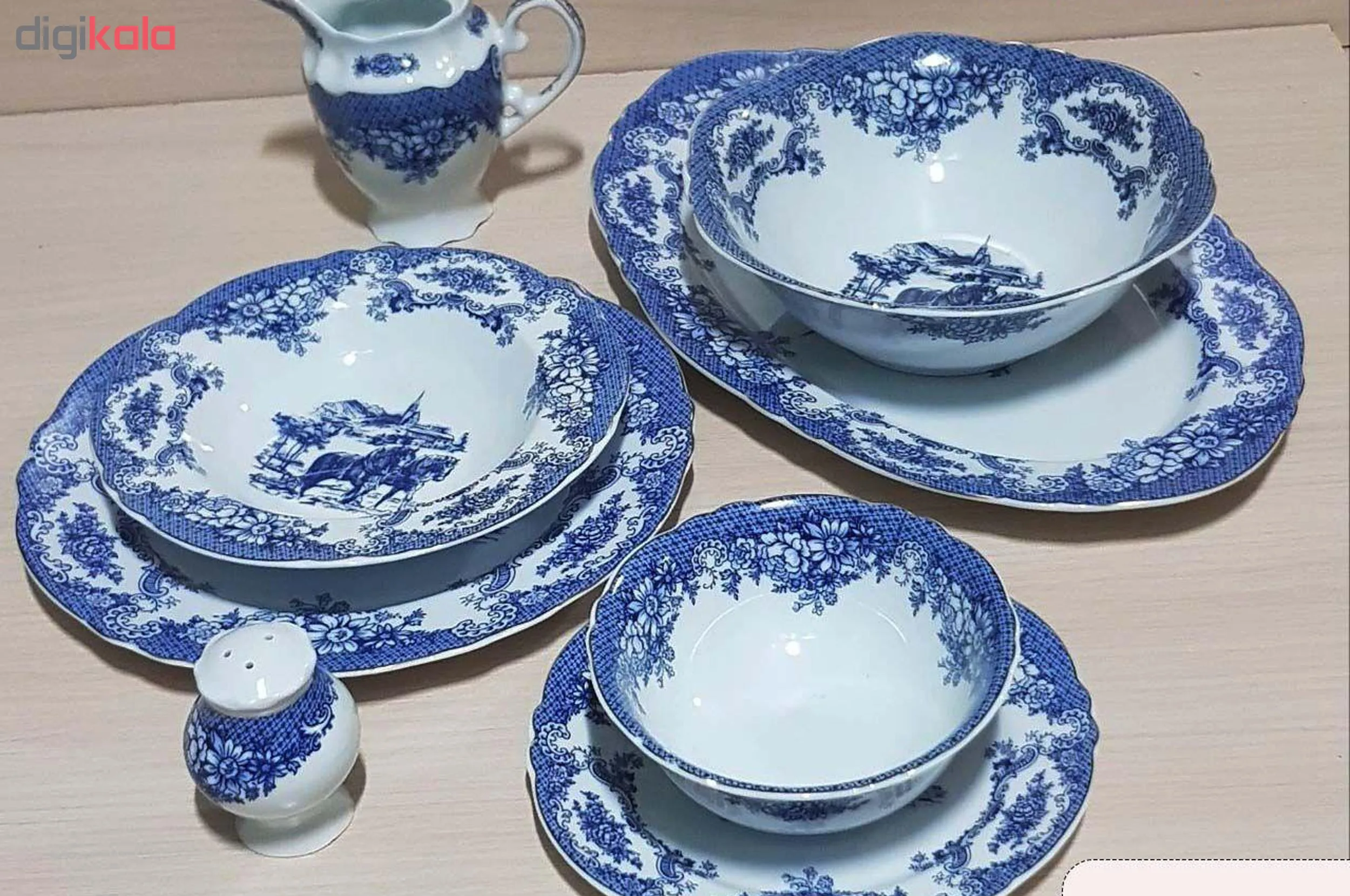سرویس غذاخوری 102 پارچه چینی پردیس مدل الگانس طرح ویلیج 808