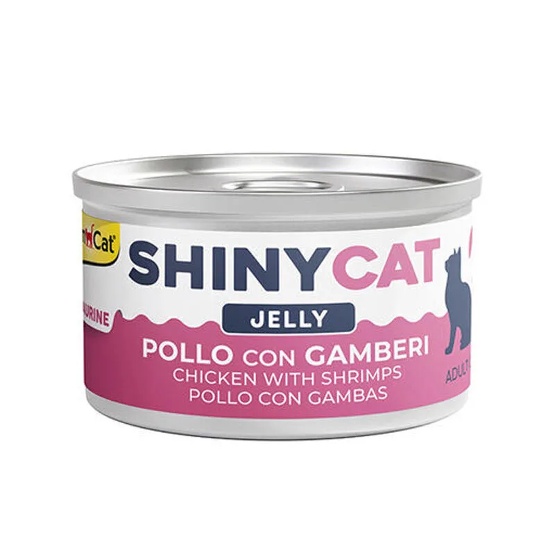 کنسرو غذای گربه بالغ جیم کت مدل Cat Canned Food With Chicken & Shrimp طعم مرغ و میگو وزن 70 گرم بسته 6 عددی