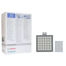 کیسه جاروبرقی مگا ایر مدل 101014P بسته 4 عددی به همراه فیلتر هپا و هوا مناسب برای جاروبرقی های سری P بوش و زیمنس