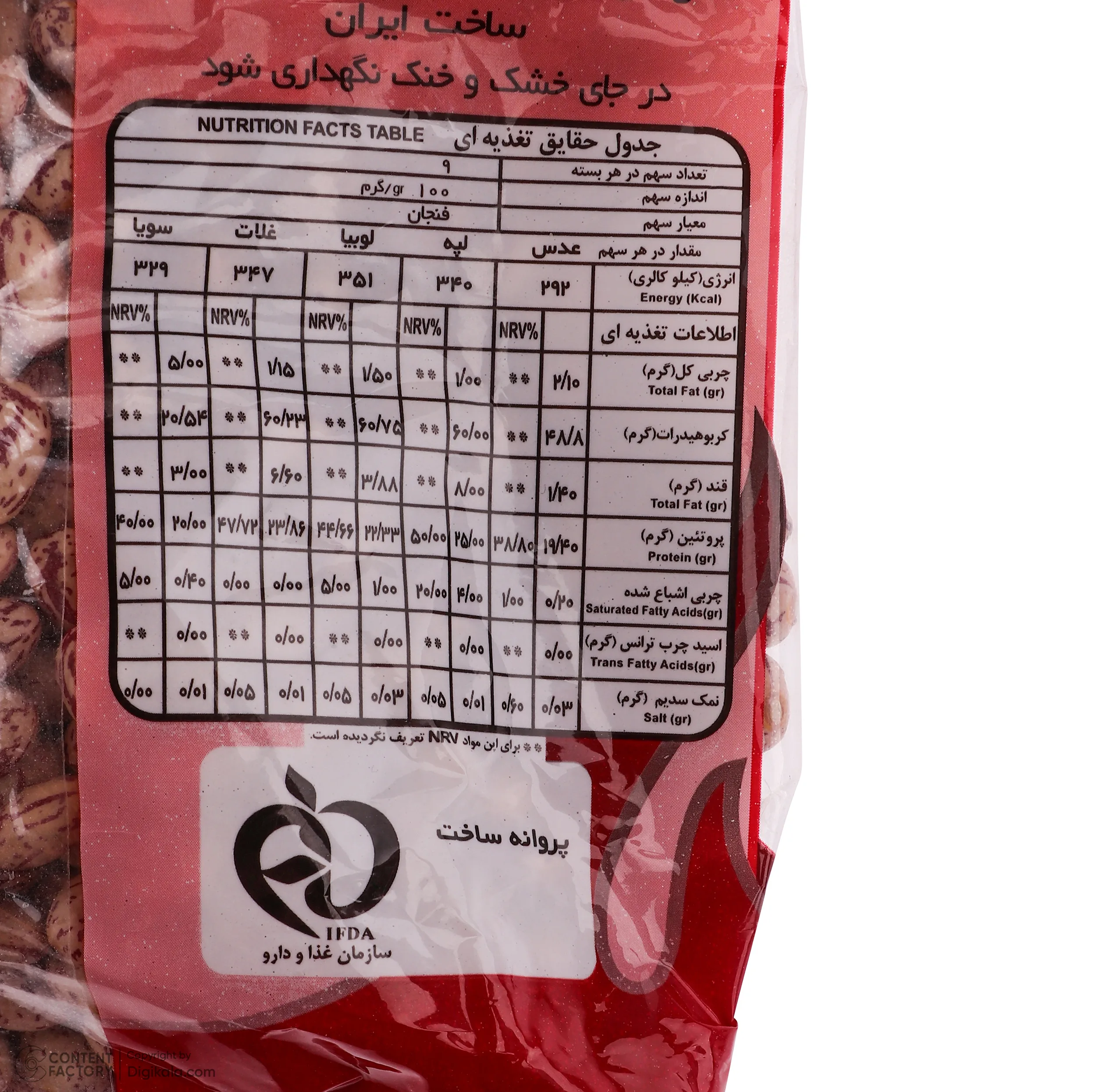 لوبیا چیتی گلزار - 900 گرم
