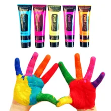 رنگ صورت و بدن بلک‌لایت Paint Glow مدل قابل پاک شدن بسته 5 عددی