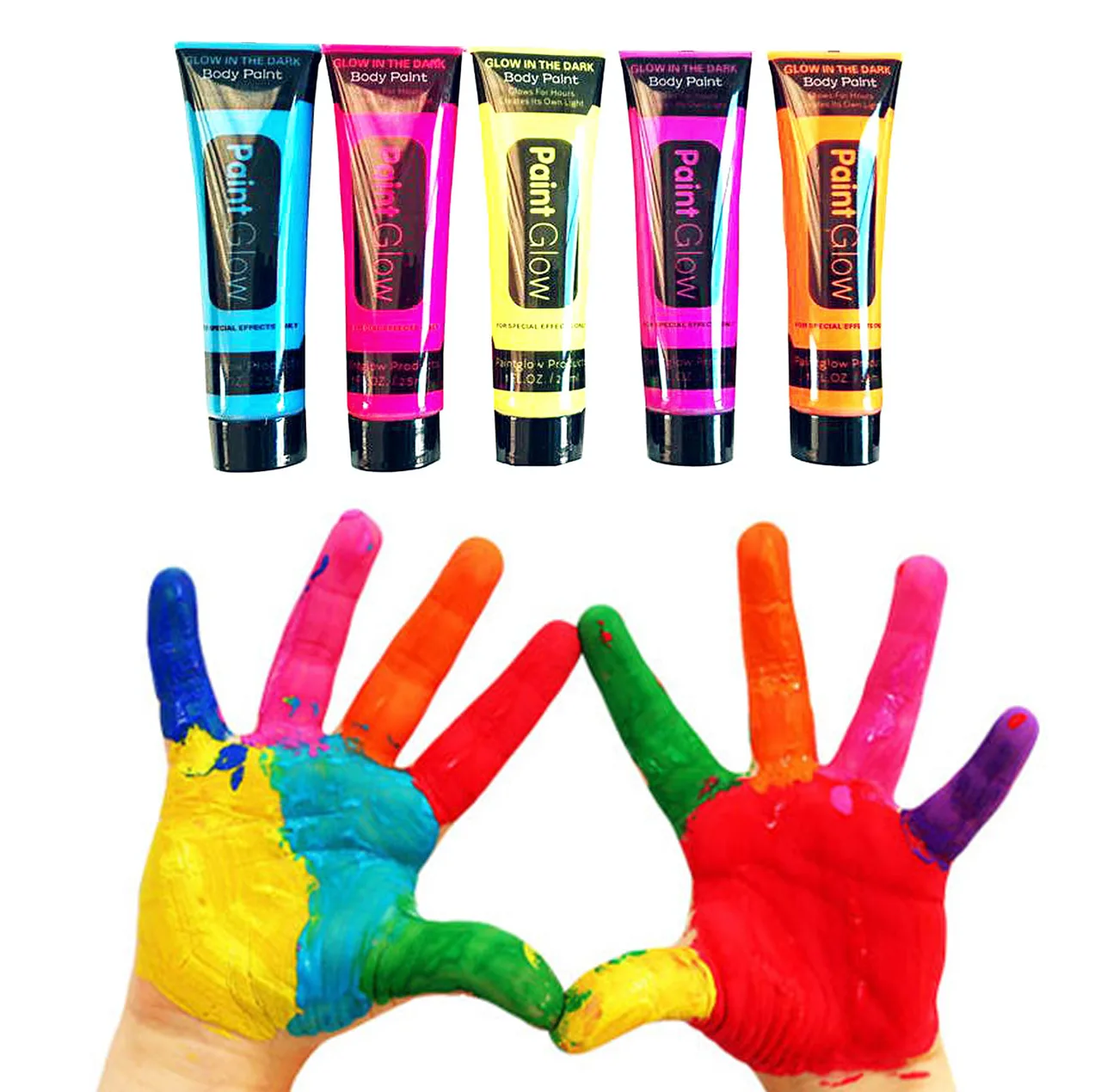 رنگ صورت و بدن بلکلایت Paint Glow مدل قابل پاک شدن بسته 5 عددی
