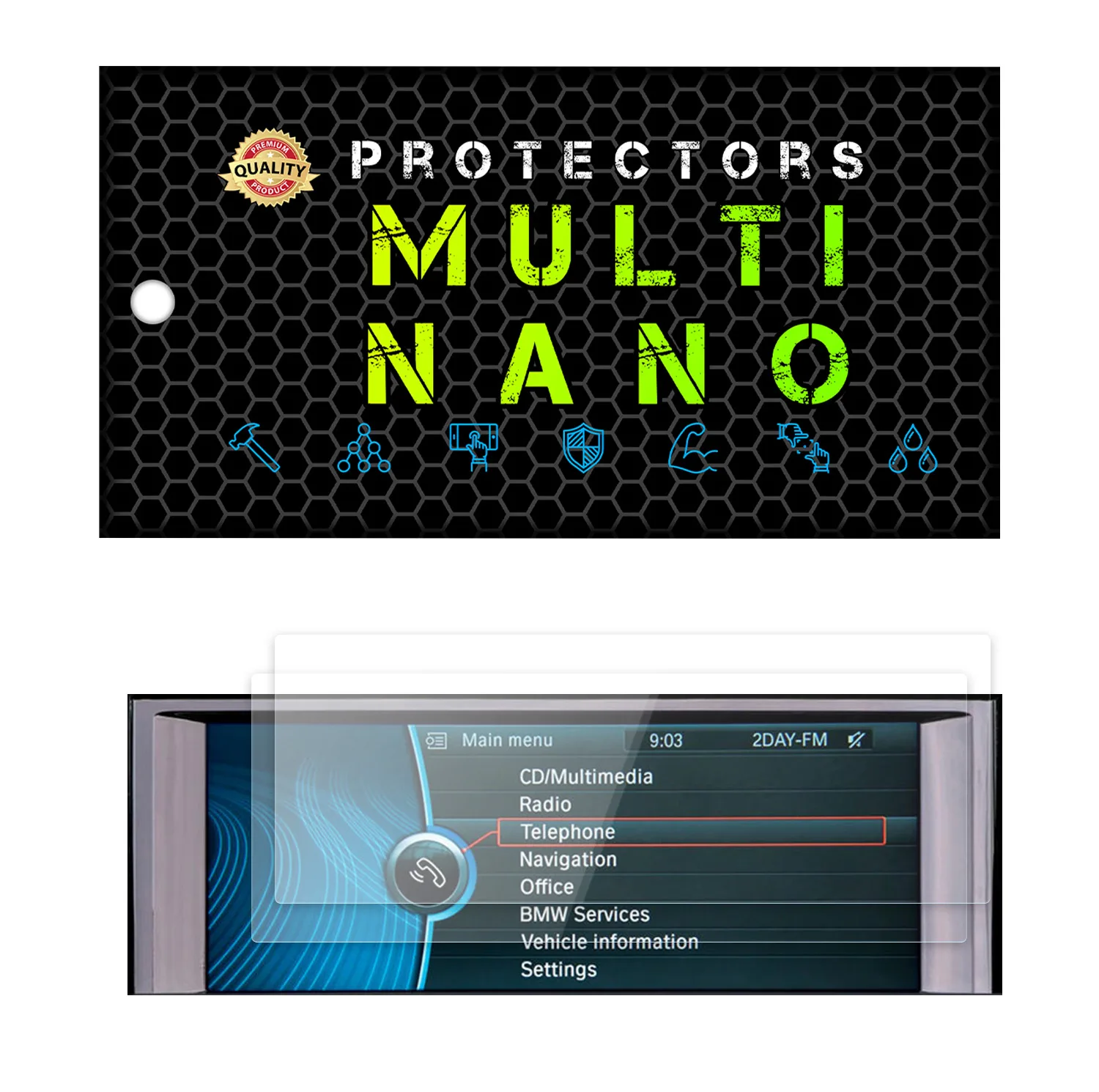 محافظ صفحه نمایش خودرو مولتی نانو مدل X-S2N مناسب برای بی ام و Z4 بسته دو عددی