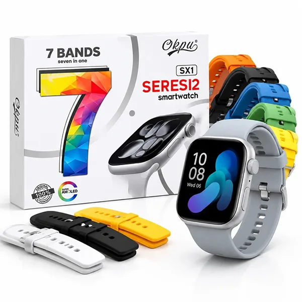 ساعت هوشمند اکپو مدل Okpu SX1 SERIES 12 به همراه ۷ بند متنوع