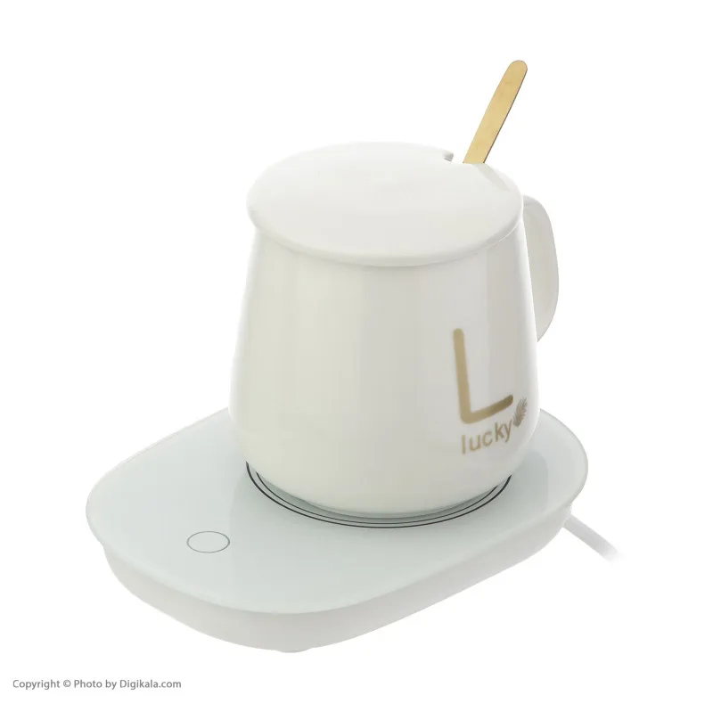 ماگ لاکی مدل Warmer Cup به همراه صفحه گرم کن برقی