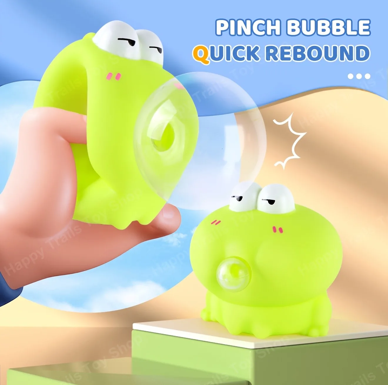 فیجت ضد استرس ناب سل مدل قورباغه بامزه آدامسی بادکنکی فشاری کد BUBBLE FROG SQUEEZE TOYS