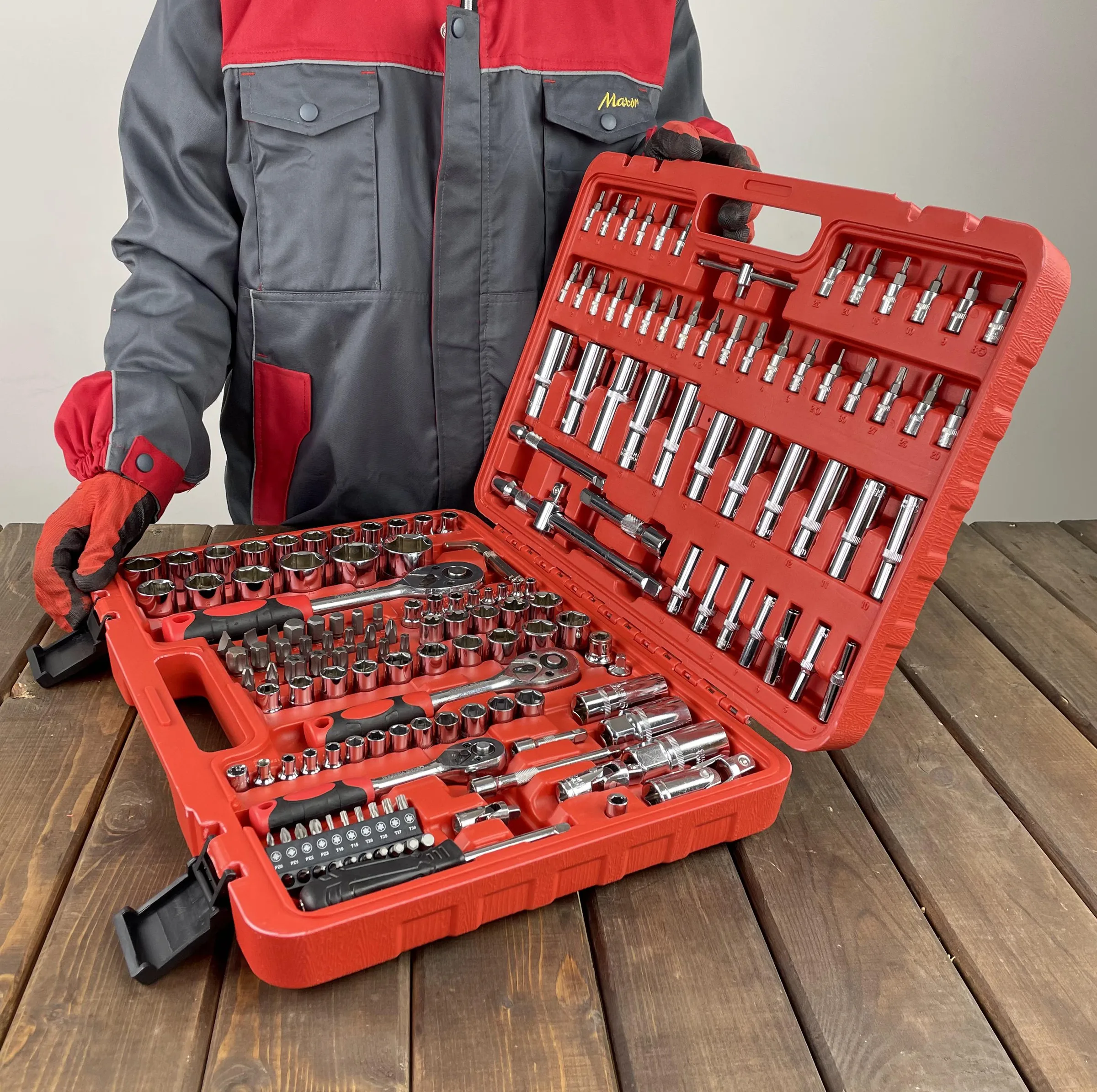 آچار بکس و سری آچار بکس جی ان ترد کد 01 مجموعه 171 عددی