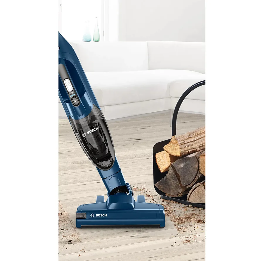 جارو شارژی عصایی بوش مدل BCHF2MX20 با باتری 20 ولت لیتیومی، مدت کارکرد تا 44 دقیقه، فناوری Easy Clean System، برس Electro برای سطوح مختلف، نازل منعطف، فیلتر قابل شستشو و دو سطح قدرت