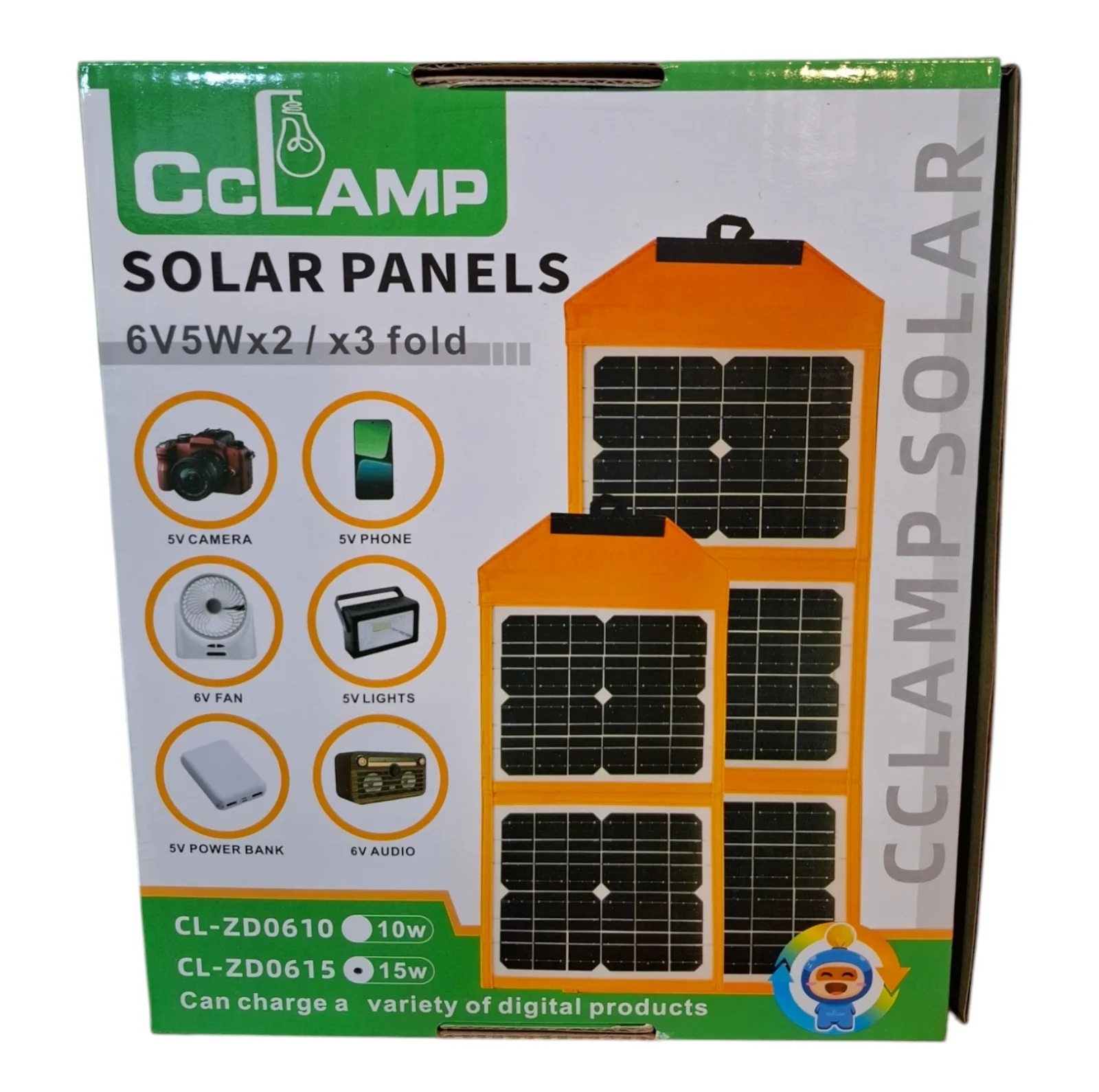 پنل خورشیدی تاشو 15 وات سی سی لامپ مدل CL-ZD0615