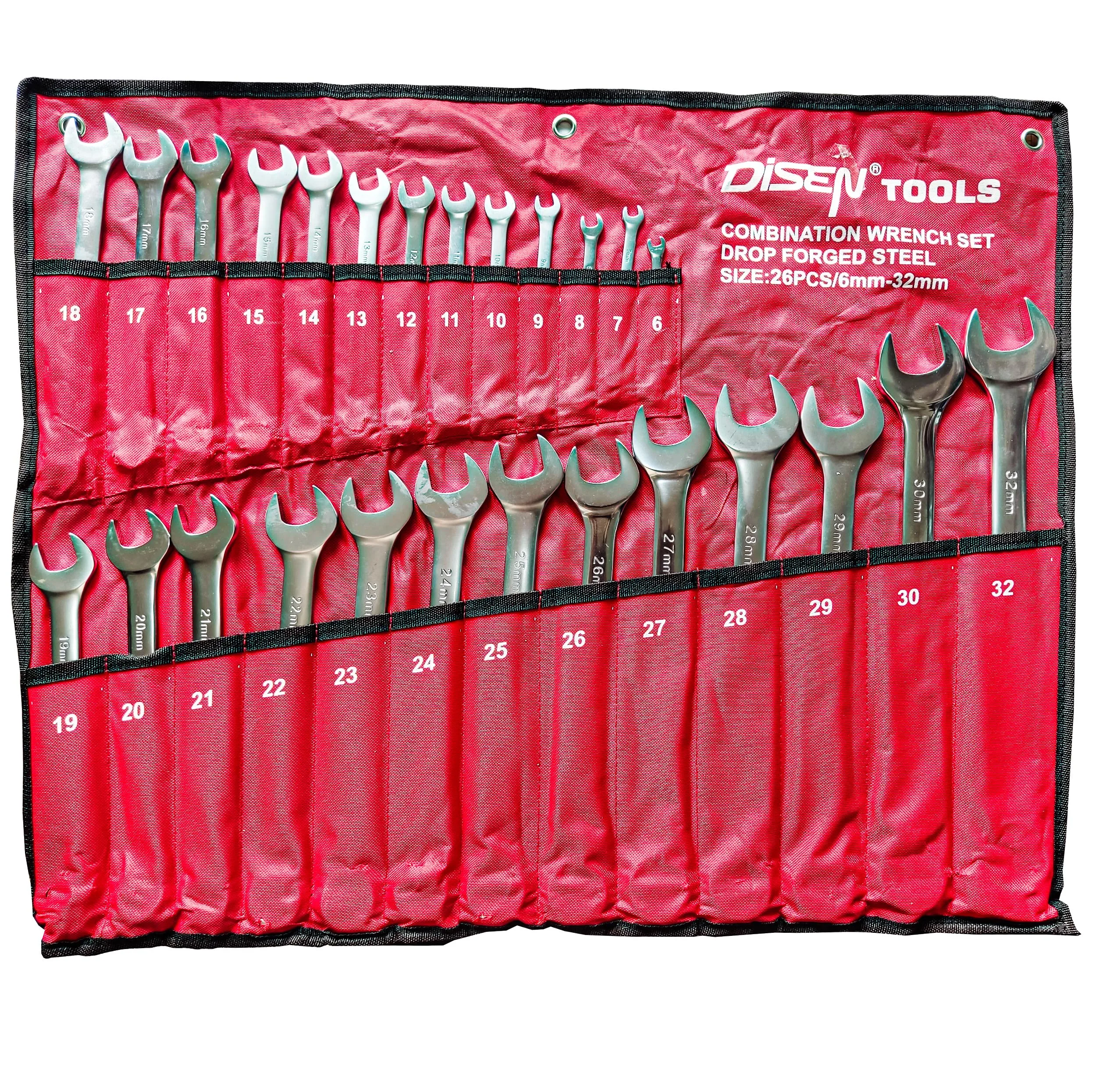 آچار یکسر تخت و یکسر رینگی دیزین تولز مدل D.S-26 PC مجموعه 26 عددی
