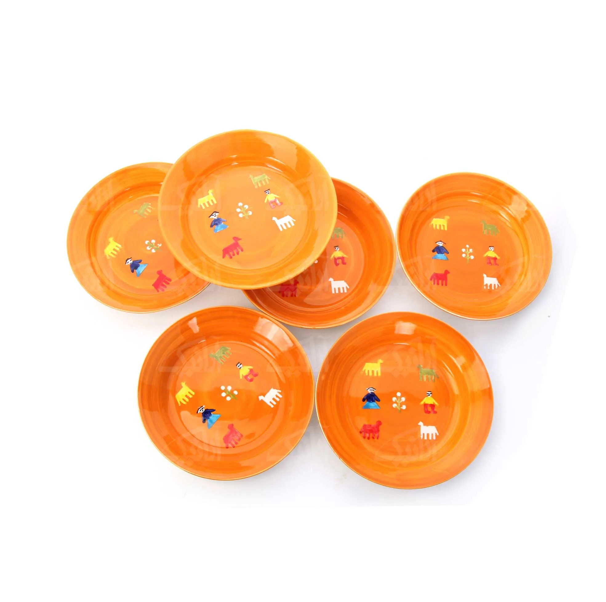 بشقاب خورشت خوری سفالی آرانیک مدل گبه کد 1000200200 بسته 6 عددی