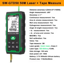 متر لیزری سندوی مدل SW-GTD50 برد 50 متر