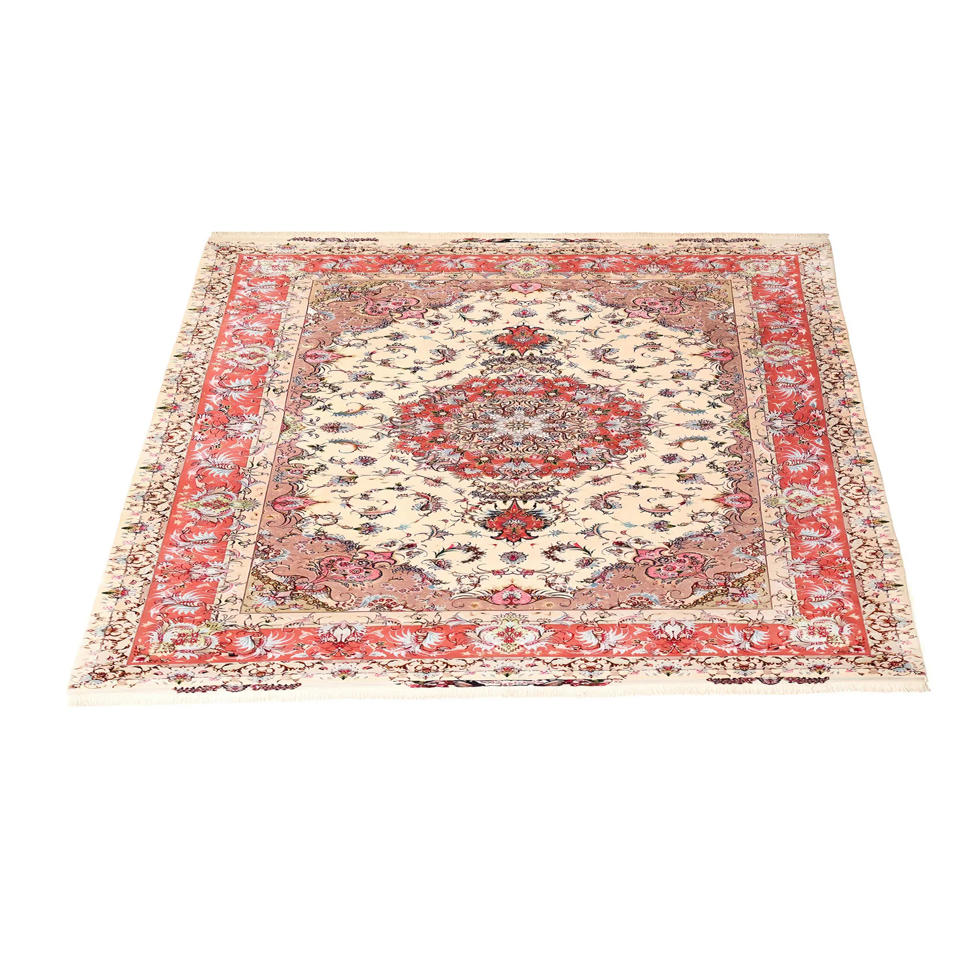 فرش ماشینی زانیس مدل 502 طرح علیا زمینه کرم