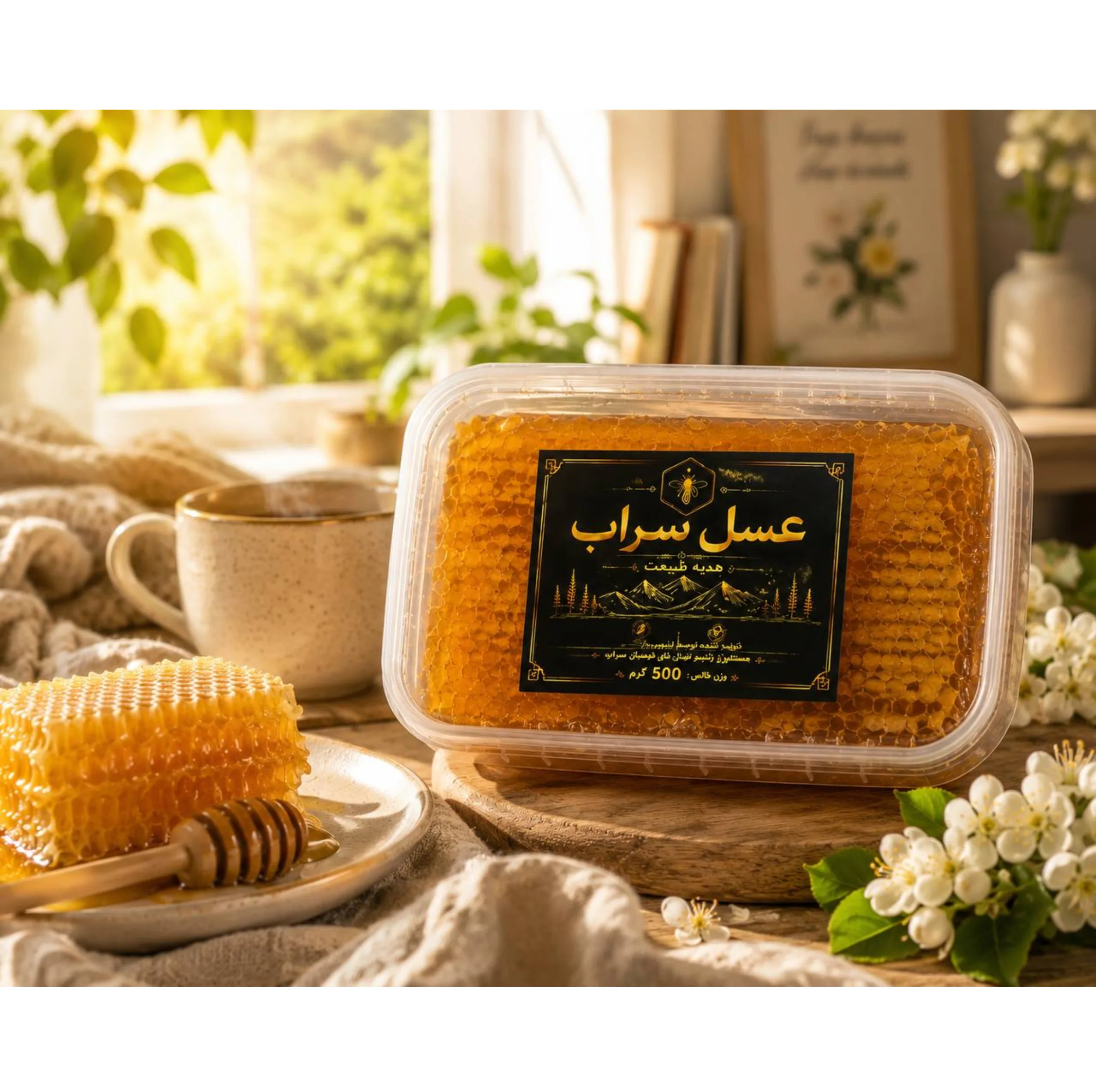 عسل طبیعی موم دار سراب - ۵۰۰ گرم