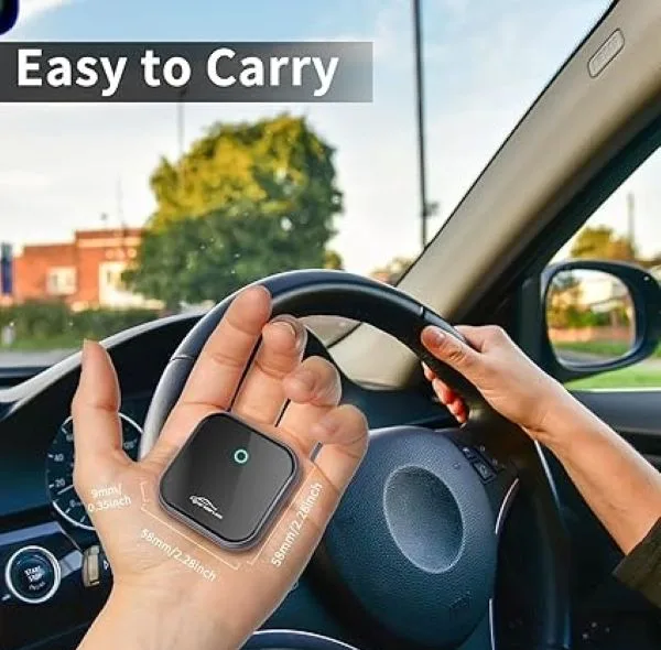 کارپلی و اندروید اتو مدل 2in1 wireless adapter به همراه کابل USB به USB-C و کابل USB-C