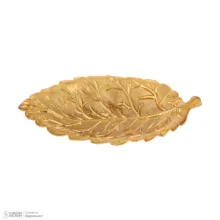 ظرف سرو فلزی دسرخوری طرح برگ فانتزی زارا گیفت مدل خرماخوری کد ZR09 با طراحی مدرن، مناسب سرو خرما و تنقلات، ساخت ایران و قابل شست‌وشو با دست
