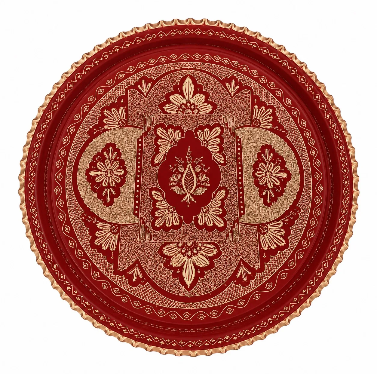 سینی مسی مدل الماس تراش لب هلالی