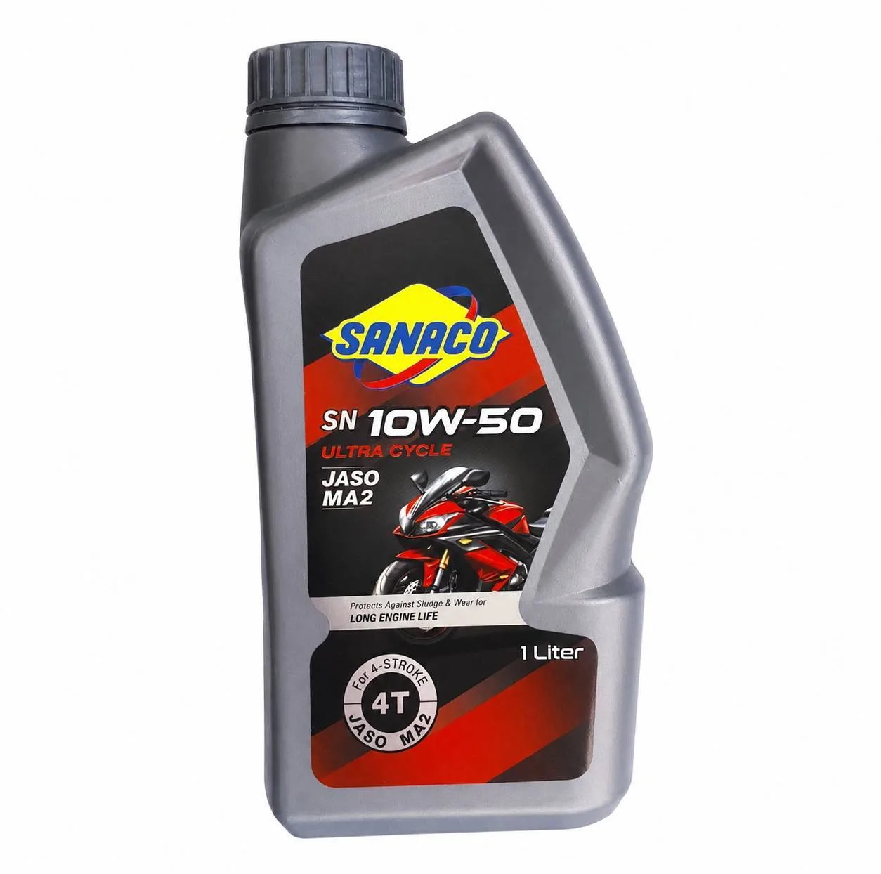 روغن موتور سیکلت نیمه سنتتیک ساناکو مدل SN 10W-50 حجم 1 لیتر