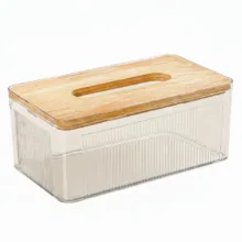 جای دستمال کاغذی لیمون مدل رویه چوبی کد AM2