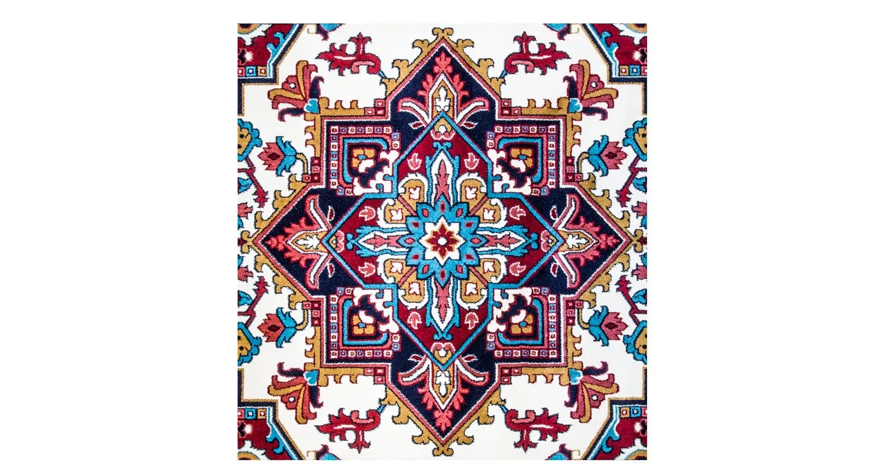 فرش ماشینی سهند کد B045.5J طرح هریس زمینه کرم کالیته بختیاری