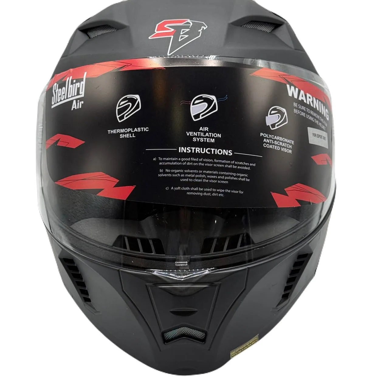 کلاه کاسکت فک متحرک استیل برد مدل SB21 BLACK به همراه طلق اضافه رنگی